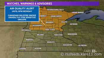 Air quality alert issued for central and northern MN