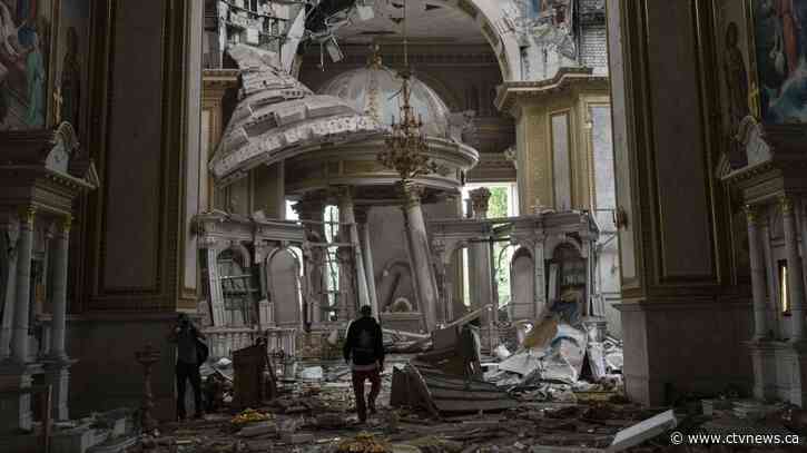 Russian strike on Ukraine's Odessa badly damages landmark Orthodox cathedral; 1 dead, many wounded