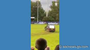 WATCH:  Soccer match abandoned after hearse drives onto pitch in England