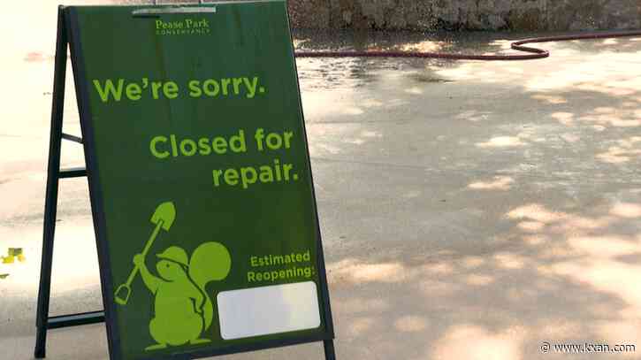 Splash pad malfunctioning at Pease Park