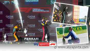 The best of Lando's infamous bottle-slamming podium celebrations!