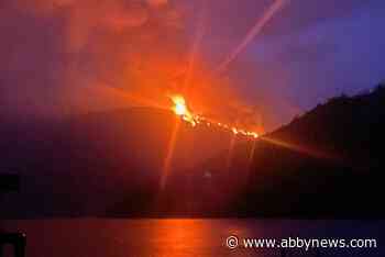 ‘Vigorous’ and ‘dangerous’ wildfire north of Chase now 2,000 ha