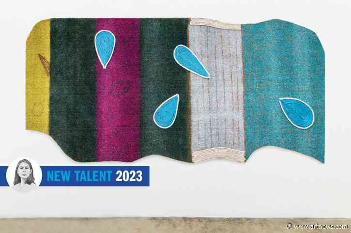 Teresa Baker’s Brightly-Painted AstroTurf Wall Pieces Honor the “Beautiful Open Spaces” of Her Youth Spent on the Northern Plains