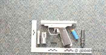 2 people charged after Three Hills RCMP find drugs, homemade firearm in stolen truck