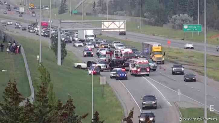 Three arrested after police tail truck for hours in and out of Calgary