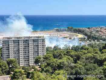Les premières images impressionnantes de l'incendie qui sévit entre Cagnes-sur-mer et Villeneuve-Loubet