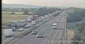 M5 traffic live as overturned car causes huge delays