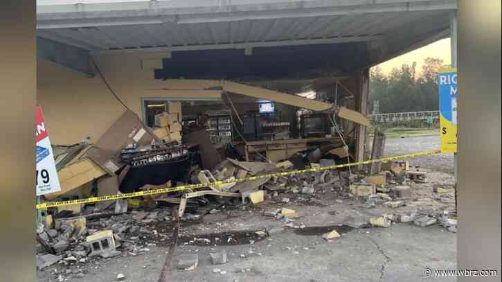 WATCH: Truck rams into building in Iberville Parish; driver now in custody