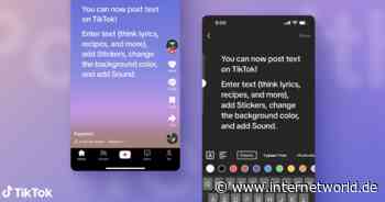 Auf TikTok lassen sich ab sofort auch Textbeiträge erstellen