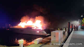 Woman missing, 2 men hospitalized after fire destroys large yacht in Florida Keys