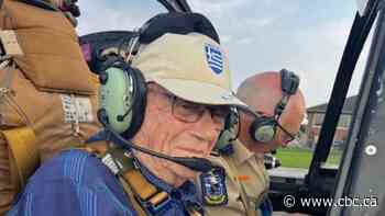 He's almost 89 and piloting a jet has always topped his bucket list. Dream realized