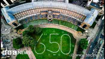 Giant hopscotch pitch painted in Bristol city centre