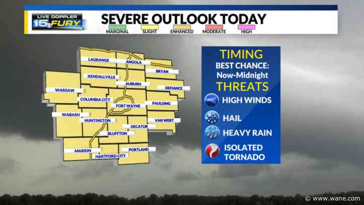 Severe storm chances till midnight