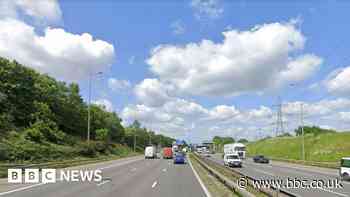 Woman badly hurt in M42 car transporter crash