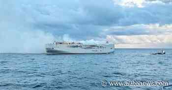 Mercedes vehicles aboard cargo ship ablaze off Dutch coast