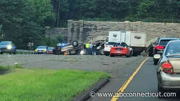 Rollover crash closed lane on Route 15 in Woodbridge