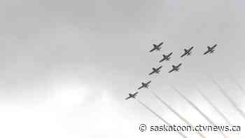 Canadian Forces Snowbirds fly over Saskatoon