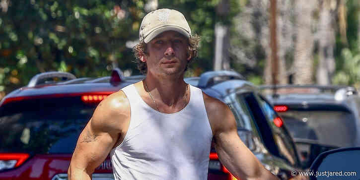 Jeremy Allen White Displays His Super-Toned Arms in a Tank Top While Grabbing Lunch