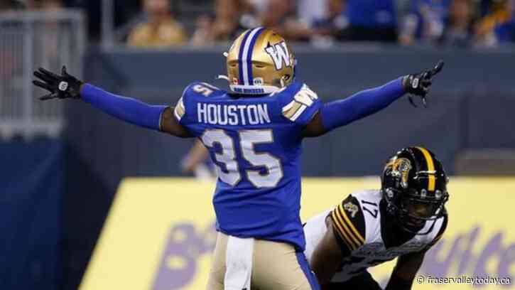 Bombers’ cornerback Houston tops CFL in defensive takeaways
