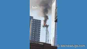 WATCH:  Crane catches fire, partially collapses in midtown Manhattan