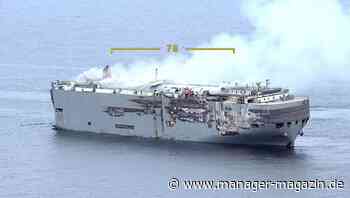 Nordsee: Autofrachter "Fremantle Highway" wird auf Schlepp vorbereitet