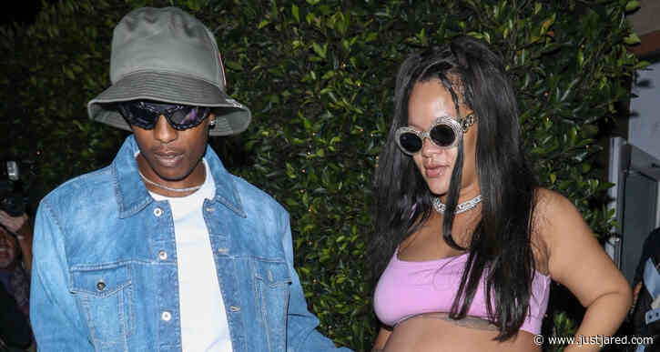 Rihanna Shows Off Bare Pregnant Belly in Pink Outfit During Date Night in A$AP Rocky