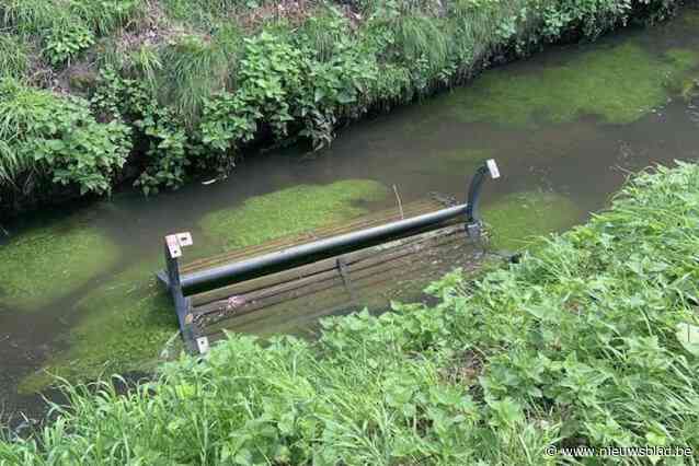 Vandalen kieperen zitbank van stadspark in Demer in Bilzen