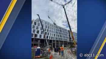 Durham fire crews rescue injured construction worker nearly 140ft above ground