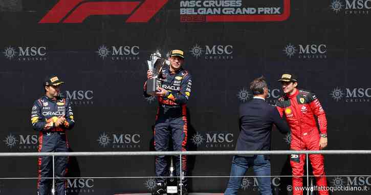 F1, Verstappen trionfa pure al Gp del Belgio: decima vittoria in stagione, ottava consecutiva. Sul podio Perez e Leclerc
