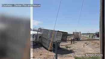 2 injured in train, semi crash in Chaves County
