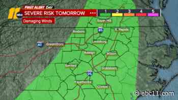 Level 1 risk | Strong storms, damaging winds possible Monday