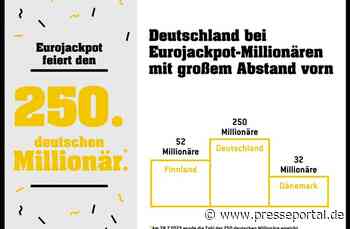 250. deutscher Millionär bei Eurojackpot / Gewinnklasse 1 am Dienstag bei rd. 98 Millionen Euro