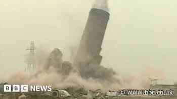 BBC Rewind: Peterborough sugar factory chimney demolished