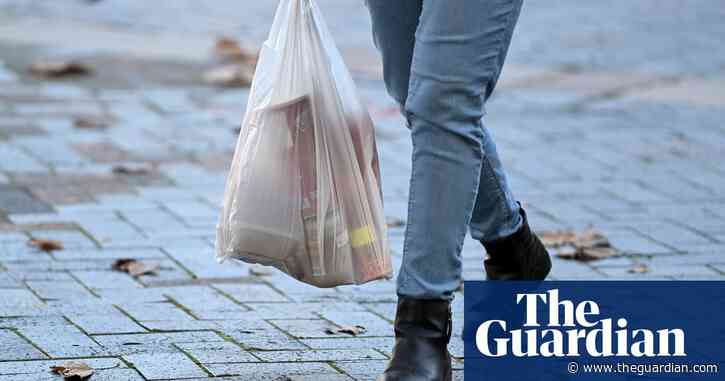 Supermarket plastic bag charge has led to 98% drop in use in England, data shows