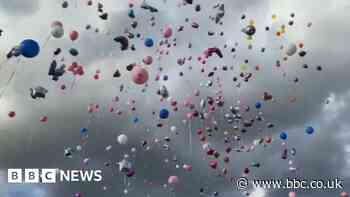 Balloon release in Katniss Seleznev's memory after hit-and-run