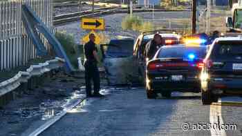 1 dead, 4 injured after shooting and fiery crash in northwest Fresno, police say