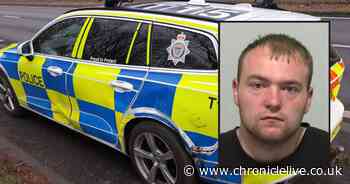 Banned Gateshead tipper van driver drove wrong way down A19 and rammed police car off road