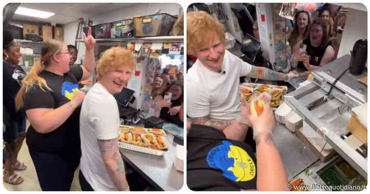 Ed Sheeran sorprende ancora i fan e serve hot dog prima del concerto – VIDEO