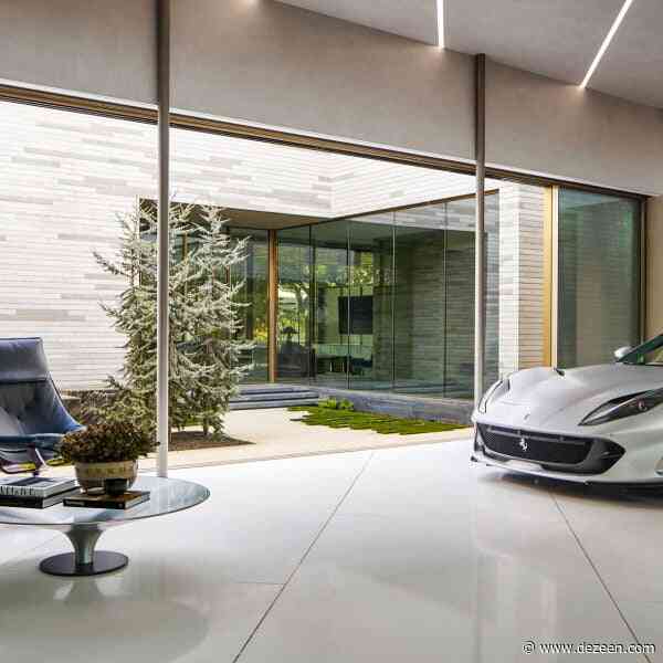 Greenway Parks Residence in Dallas features "auto lounge" for Ferraris