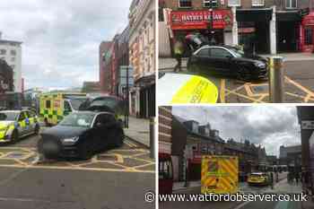 Audi hits automatic bollard in Clarendon Road, Watford