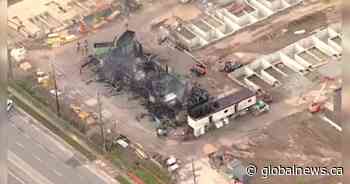 Blaze at Burlington residential construction site slows traffic, causes power outage