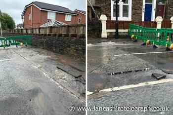 'Significant' damage to road after pipe bursts on busy Blackburn route