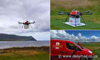 Postie of the future? Britain's first DRONE mail service begins in Orkney as Royal Mail launches bots to carry letters and parcels between the Scottish islands