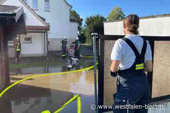 Unwetter: Starkregen flutet Hof in Bielefeld