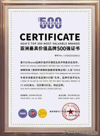 Unilumin es incluida en la lista de las 500 marcas más valiosas de Asia