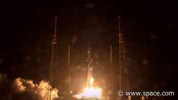 SpaceX launches communications satellite, lands rocket at sea