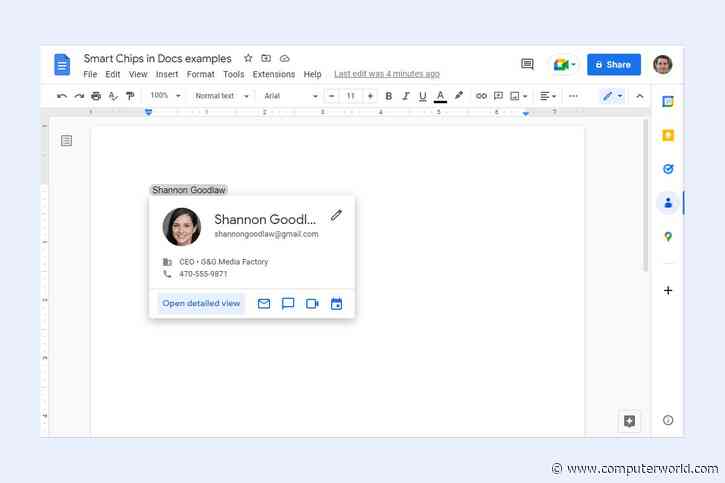 How to use smart chips in Google Docs and Sheets