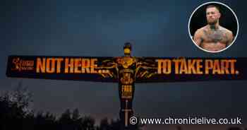 Conor McGregor 'takes over' Angel of the North in Gateshead for publicity stunt