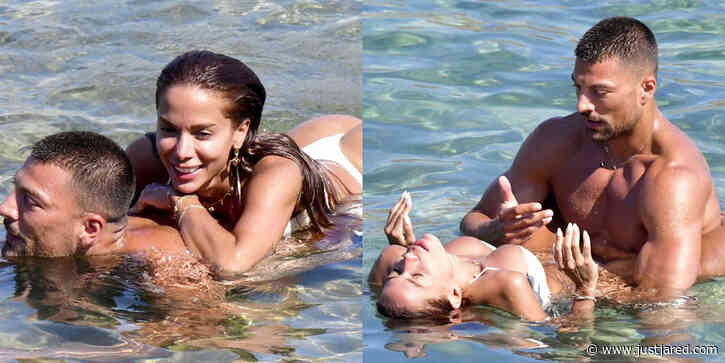 Anitta Gets Playful with Simone Susinna at the Beach, Lays on Top of Him in the Ocean