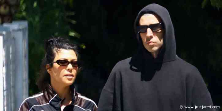 Kourtney Kardashian Shows Off Her Baby Bump on a Walk with Husband Travis Barker in West Hollywood